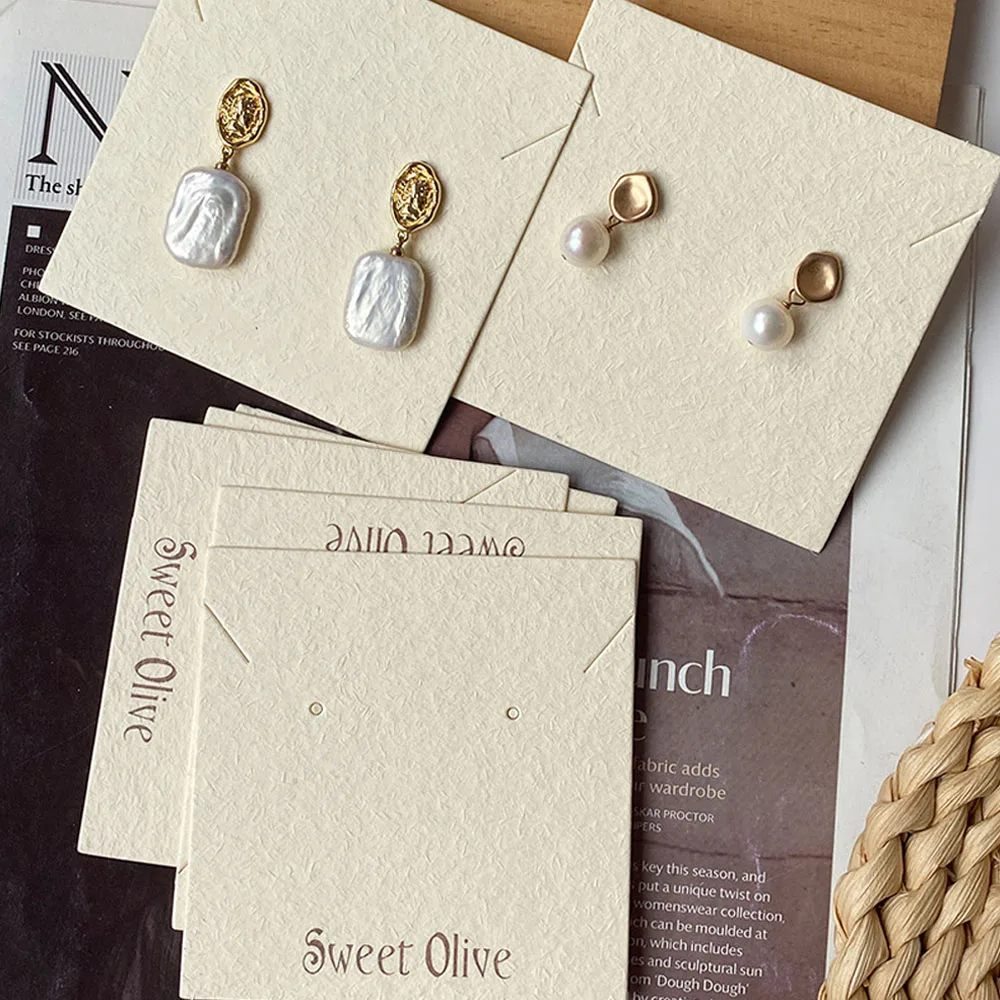 100 Stück Extrem Einfache Schmuck-Aufbewahrungskarten Personalisierte Logo-Displaykarten für Mädchen Haarspangen Haargummis Ohrstecker – Detail 2