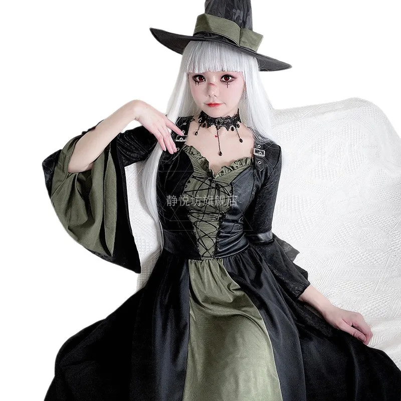 Magic Robe Cosplay Costume Halloween  Adult Witch  Vampire Demon Party Costume