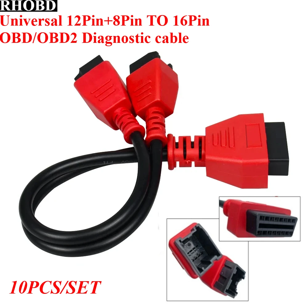 10PCS/SET OBD2 12+8 SGW Cable for FIAT/ALFA Works for LAUNCH X431 ROMEO OBD Bypass Adapter Lead Cable for Chrysler Adapter Cable