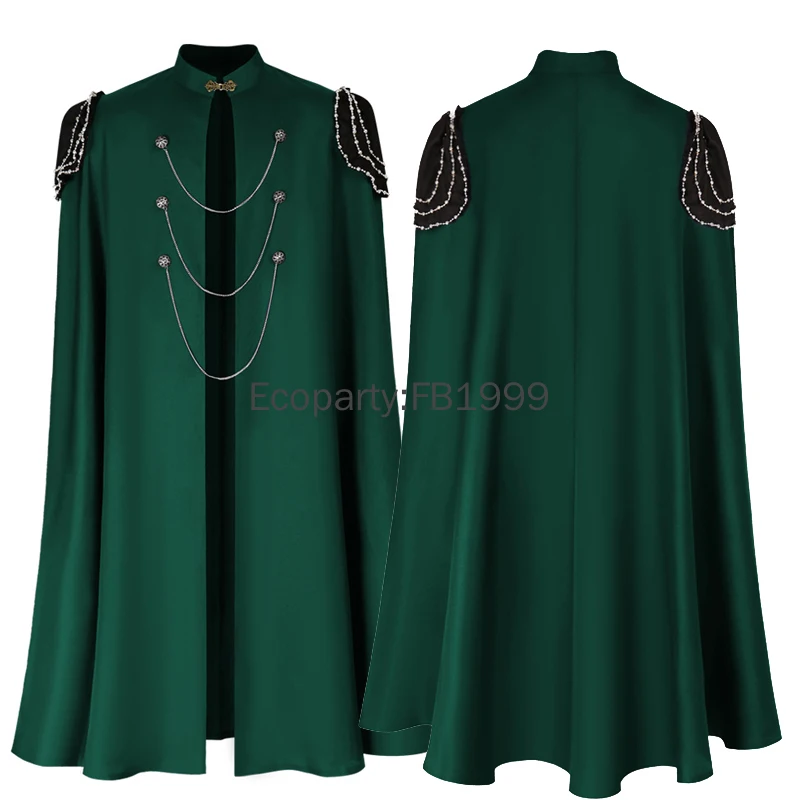 

Adult Halloween Medieval Gothic Punk Cloak with Shoulder Chain Vintage European Military Knight Prince Cosplay Costume Robe