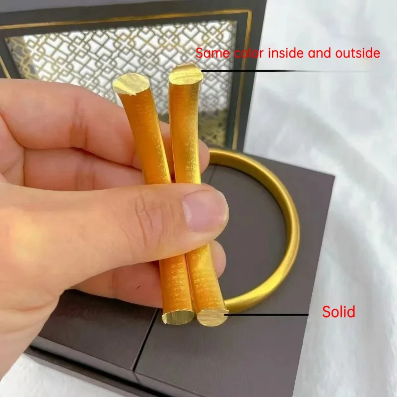 24K الذهب الحقيقي 999 نمط جديد الصلبة الذهب Loach عودة سوار واسعة الصلبة سطح غير يتشويه مع ختم عادي دائرة مغلقة مجوهرات
