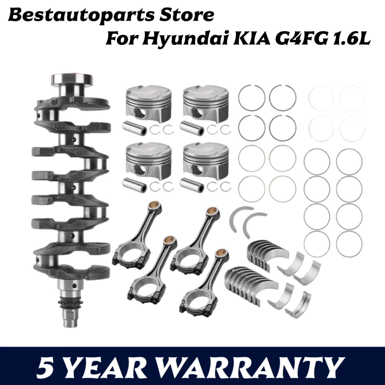 

Engine G4FG 1.6 Turbo Crankshaft Piston Con Rods Bearings Kit For Hyundai Kia