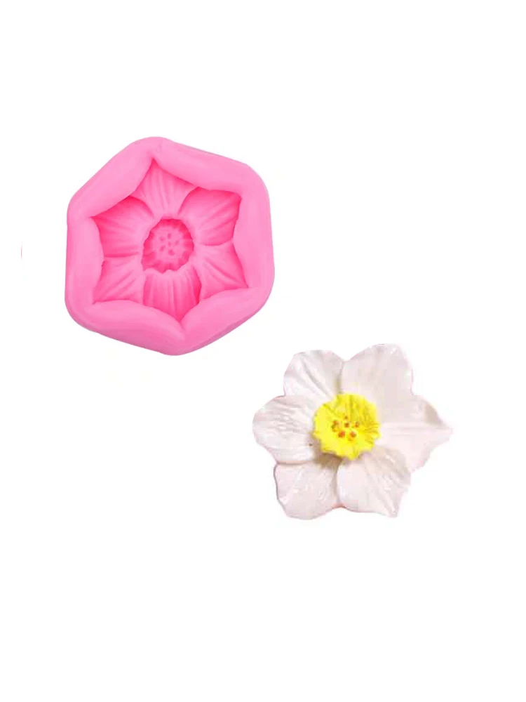 Narcissus Flowers Mold DIY Aromatherapy Candle Epoxy Resin Plaster Mould Handmade daffodil Silicone Forms Cake Decoration M2993