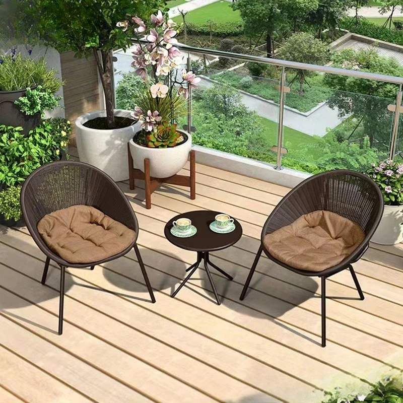 small table and chair three-piece set small apartment coffee table