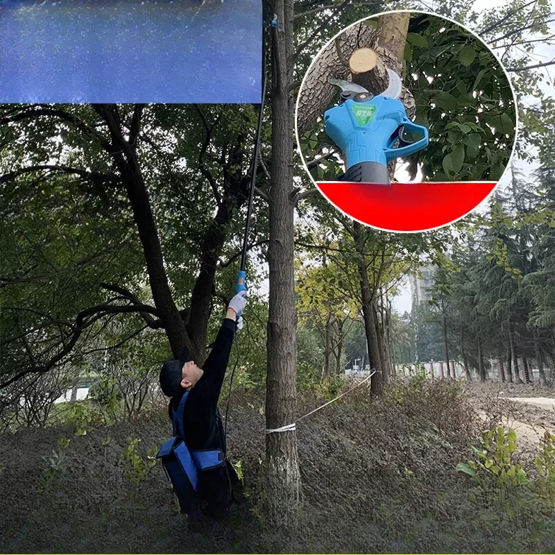 Rechargeable high-altitude pruning, orchard, gardening, multi-functional extended telescopic rod electric scissors