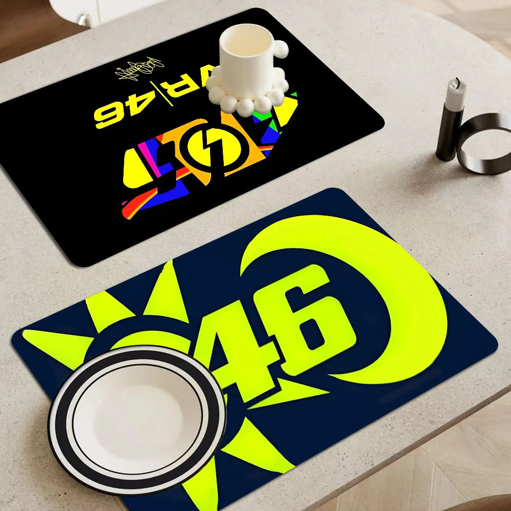 

Motorcycle VR 46 LOGO New Super Absorbent Coffee Dish Kitchen Absorbent Draining Mat Drying Mat Quick Dry Bathroom Placemat