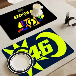 Motorcycle VR 46 LOGO New Super Absorbent Coffee Dish Kitchen Absorbent Draining Mat Drying Mat Quick Dry Bathroom Placemat