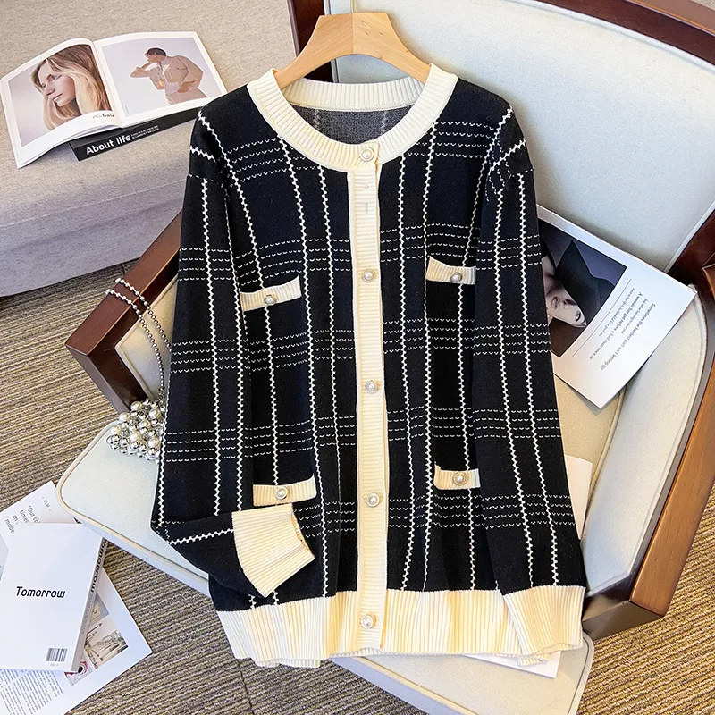 5XL 6XL 7XL 100/150kg Big Size Women Clothing Fattening Knitted Cardigans Thickened Medium Long Coat Sweaters 2XL-7XL