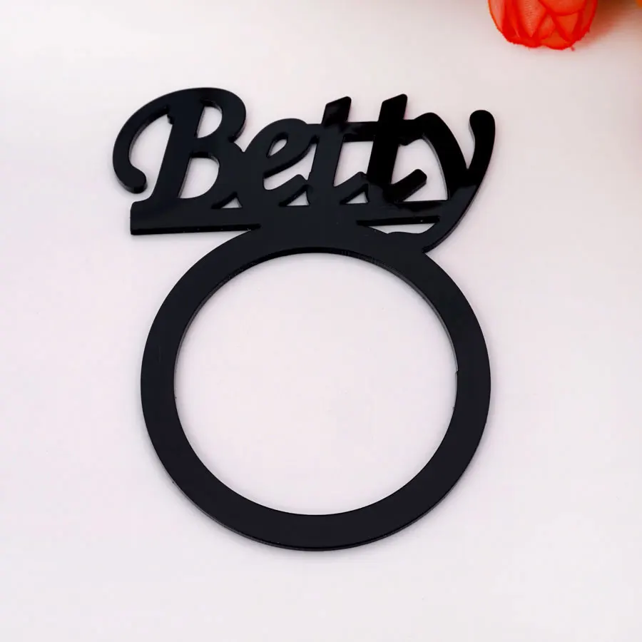 Personalized Acrylic Napkin Rings With Custom Name Sign Dinner Table Decor Event Holder Banquet Wedding Party Favor Guest Gifts