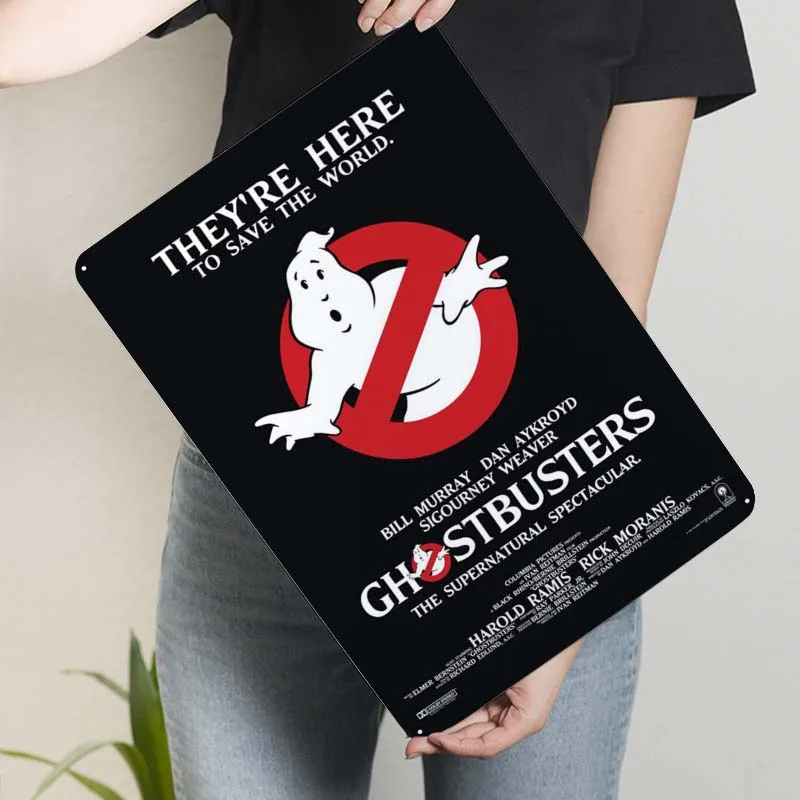 Ghostbusters Movie Poster Decoration for Home Decor Retro Metal Tin Signs Vintage for Bar Restaurant Coffee Bar Wall Decoration