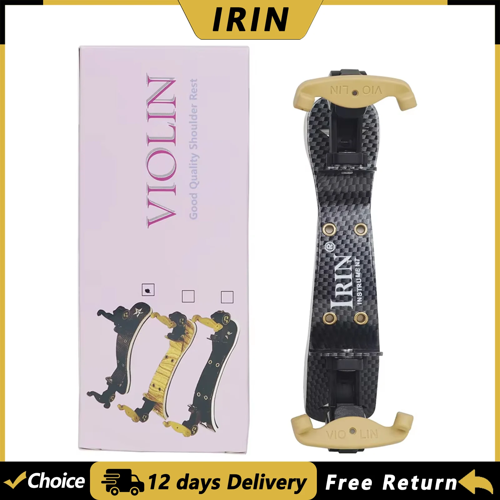 IRIN Violin Shoulder Rest Aluminum Fiddle Shoulder Rest for 1/4 1/8 Violin String Instrument Violin Parts Accessories