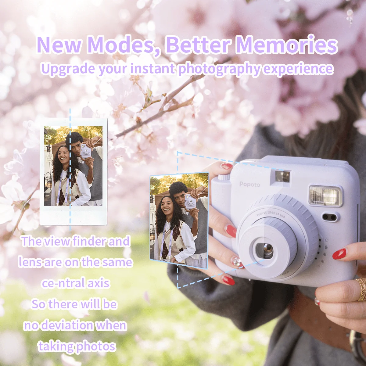 Purple Camera Gift Bundle Take Take Color Photo In A Minute Same As Mini11/12, With Films, Battery, Photo Album And Other Access