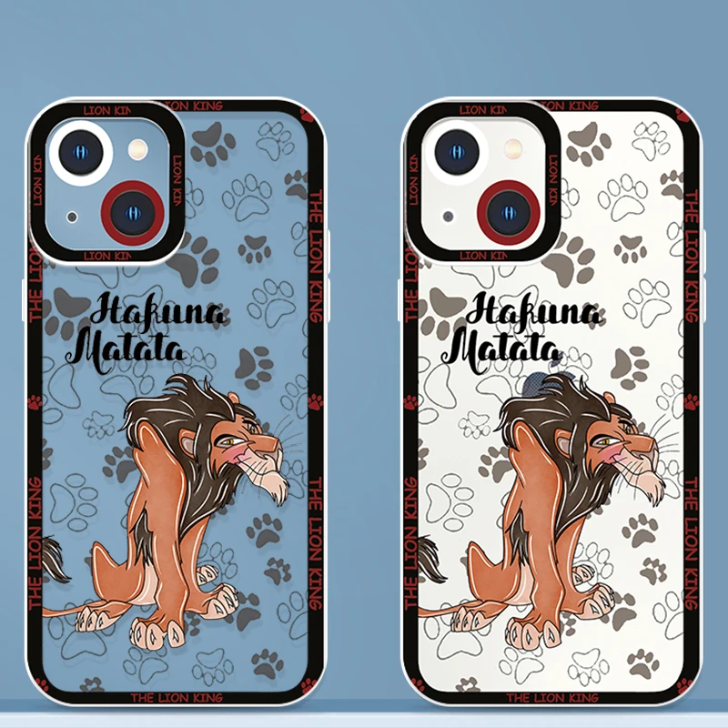 Cartoon The Lion King For Apple iPhone 15 14 13 12 11 X XR XS MAX 8 7 Pro Plus Angel Eyes Transparent Soft Phone Case Coque Capa