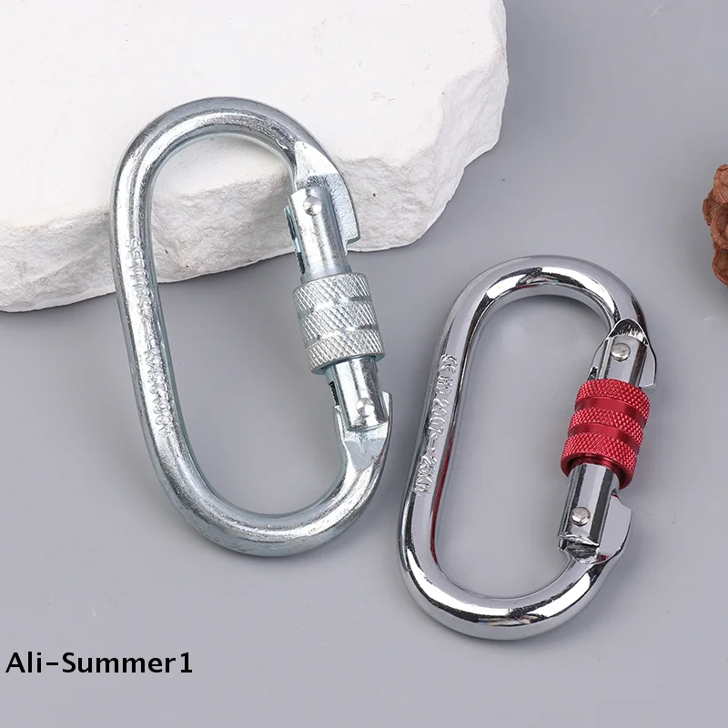 【E】Fivela de Segurança para Escalada de Alta Resistência 25KN, Mosquetão Profissional em Forma de O com Eletroforese, Suprimentos para Rapel e Escalada