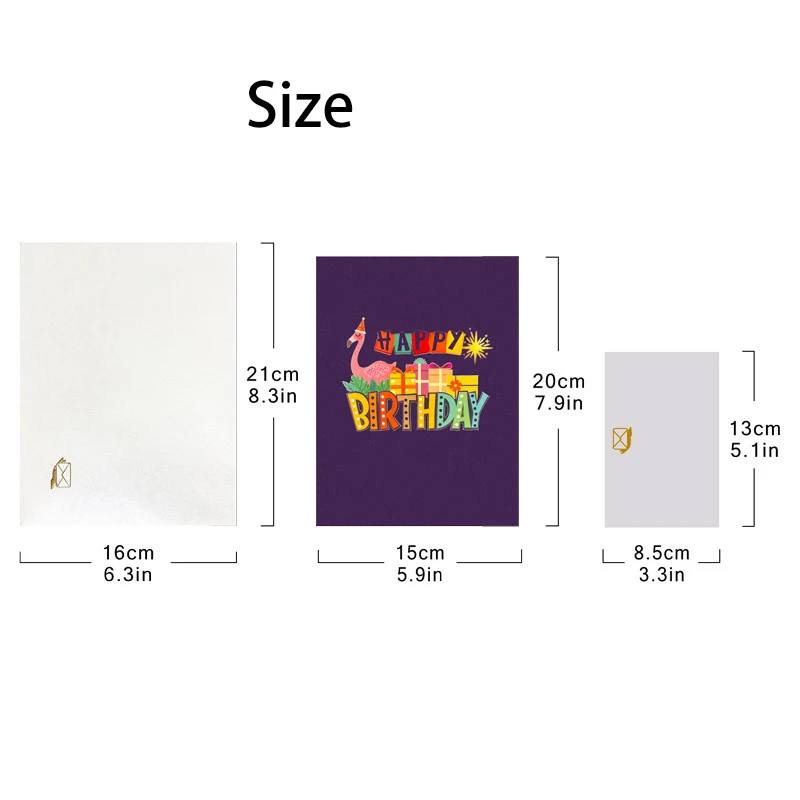 Happy Birthday Card for Girl Kids Wife Husband 3d Birthday Cake Pop-Up Greeting Cards Postcards Gifts with Envelope