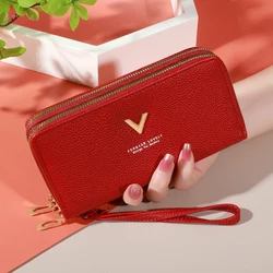 Fashionable Wallet For Women, Dual Zipper Closure, Multiple Card Slots, Large Capacity, Stylish Ladies' Coin Purse