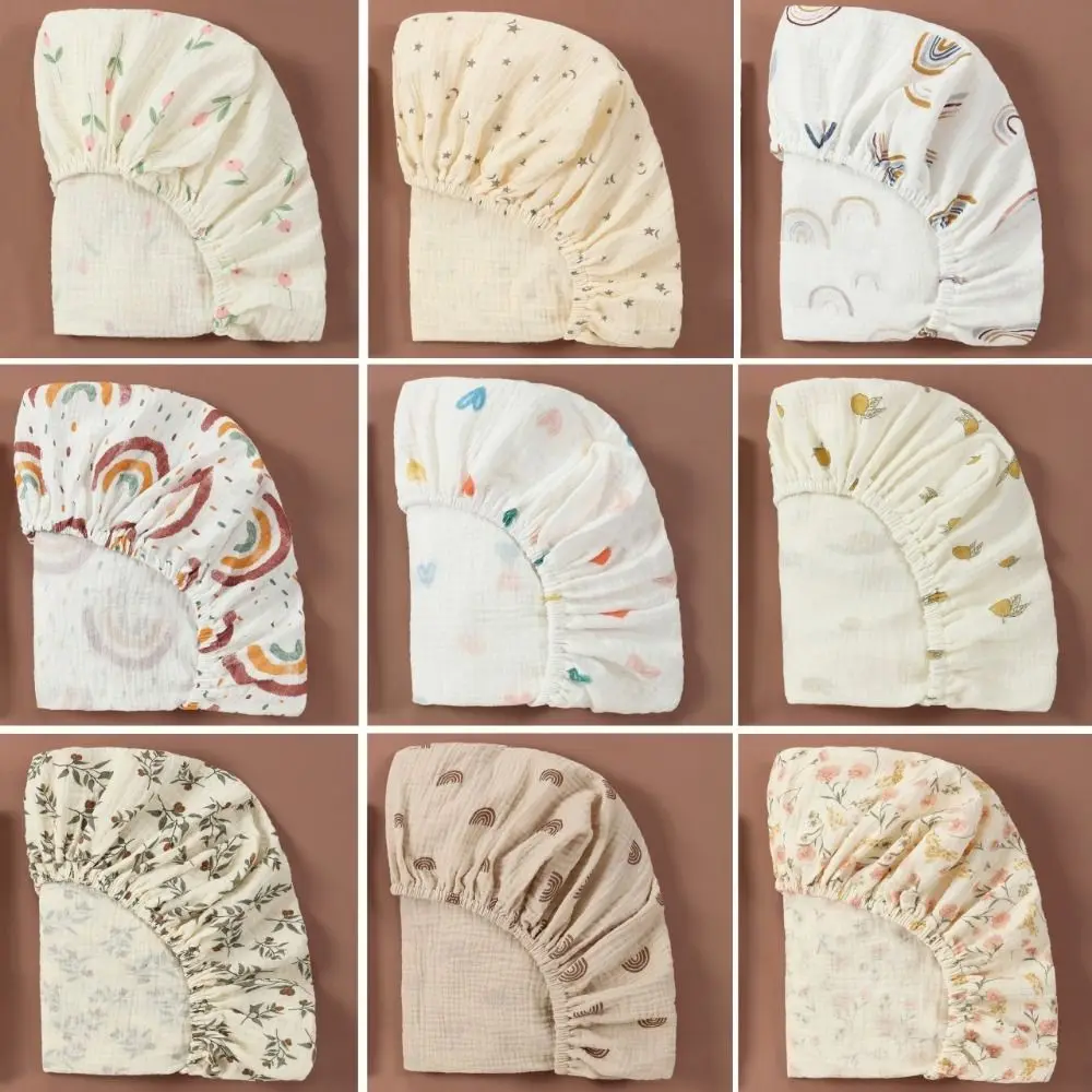 Printed Fitted Bassinet Sheet Removable Breathable Crib Fitted Sheets Changing Pad Cover Nursing Table Cradles Mattress Cover