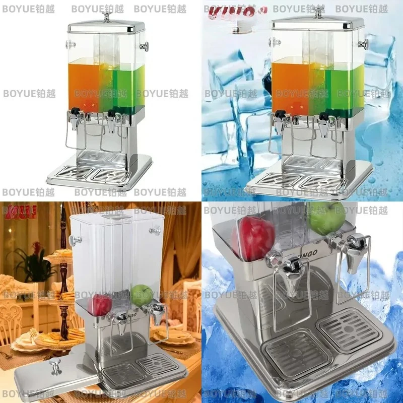 Commercial Double Cylinder Stainless Steel Juice Dispenser Soy Milk Bucket Beverage Machine for Buffet Milk Tea Shop