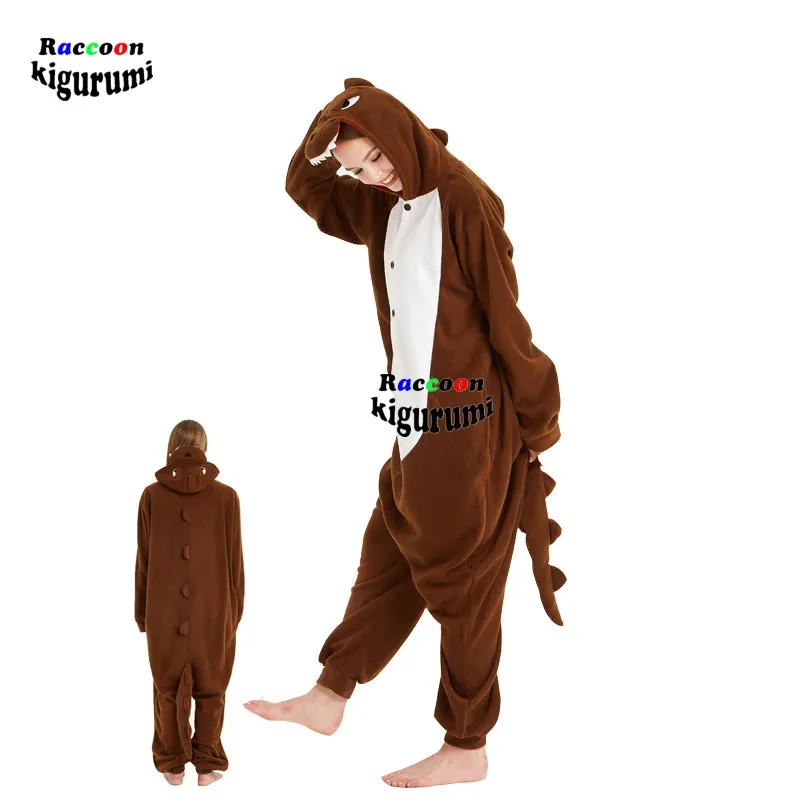 Piżama męska XXL z kreskówkowym smokiem, kombinezon onesie dla dorosłych, kobiet i dziewcząt, piżama anime, zimowy flanelowy strój, kigurumi szop