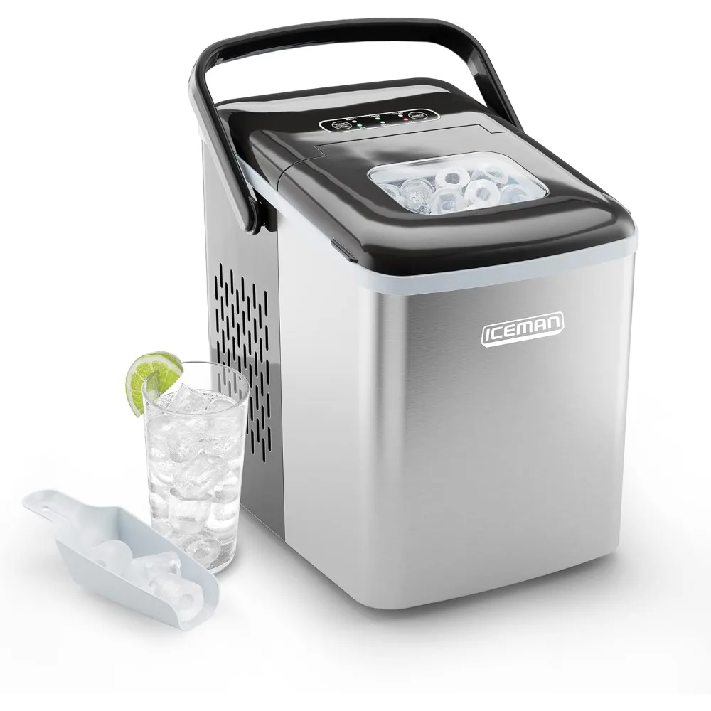 

Countertop Ice Maker Machine, Portable, Creates 2 Cube Sizes in 6 Mins, Holds 1.3 lb. of Ice,Self-Cleaning Scoop Included,