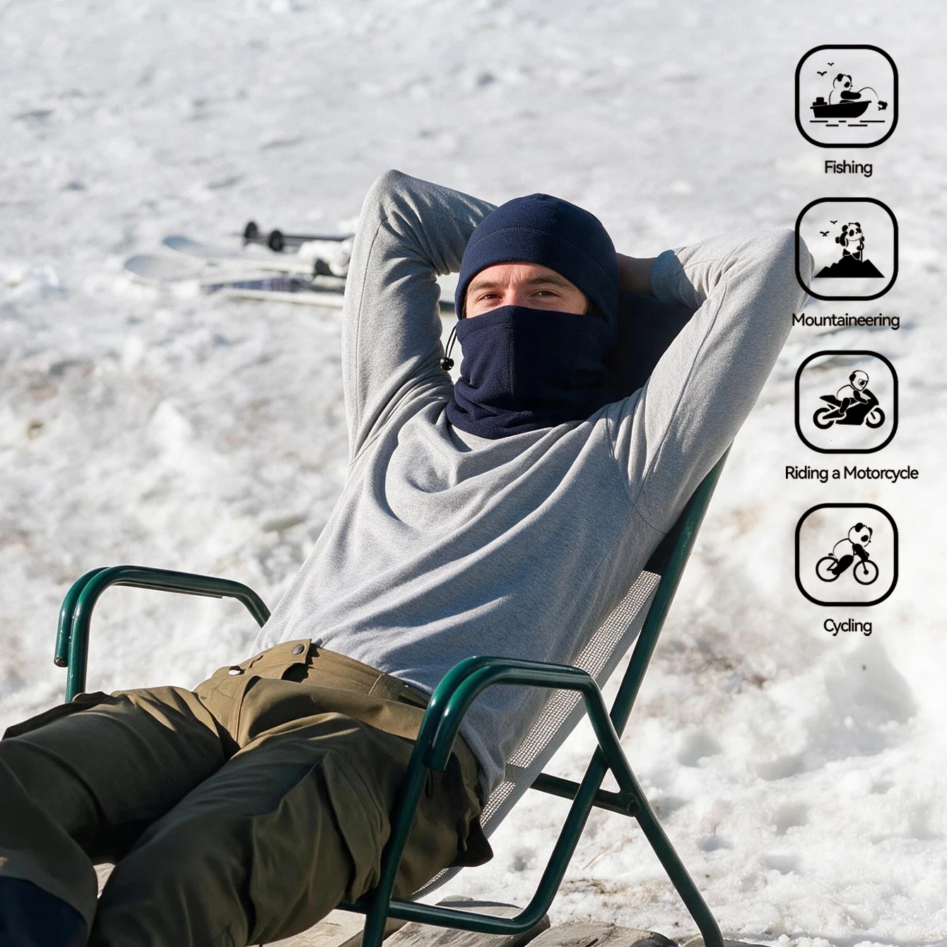 Winter Balaclava Multifunctional Thermal Neck Gaiter Fleece Skiing Face Cover Scarf Breathable Skiing Fishing Hiking Cycling