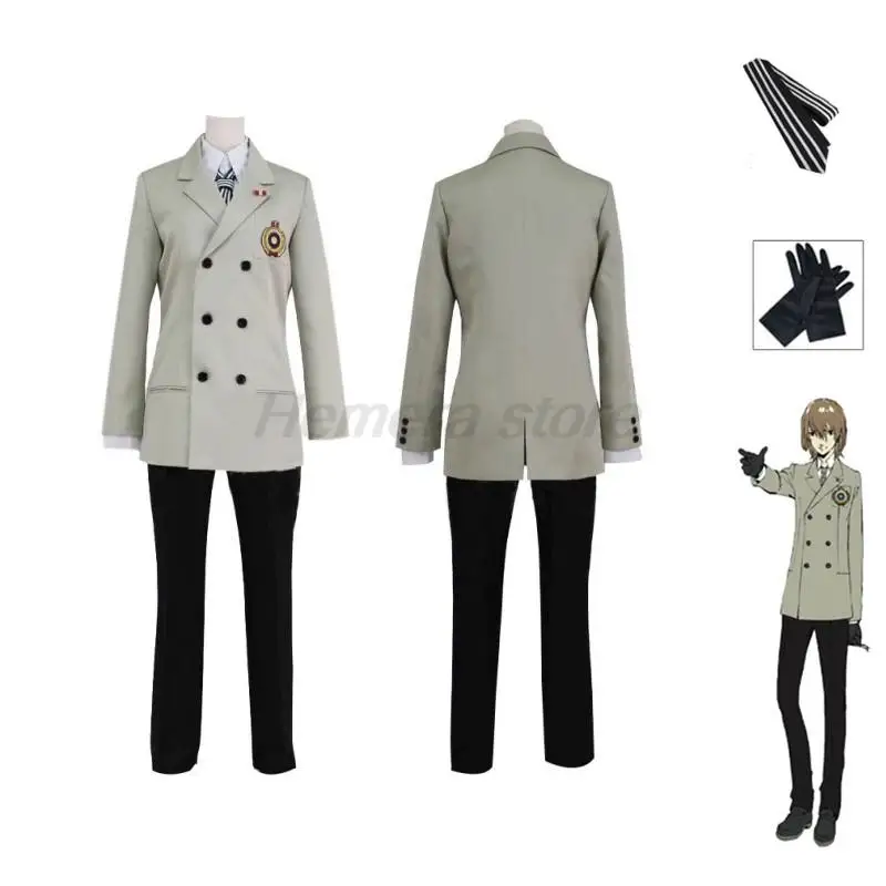 

Persona 5 Cosplay P5 Goro Akechi School Uniform Suit Costume Halloween Outfit For Women Men