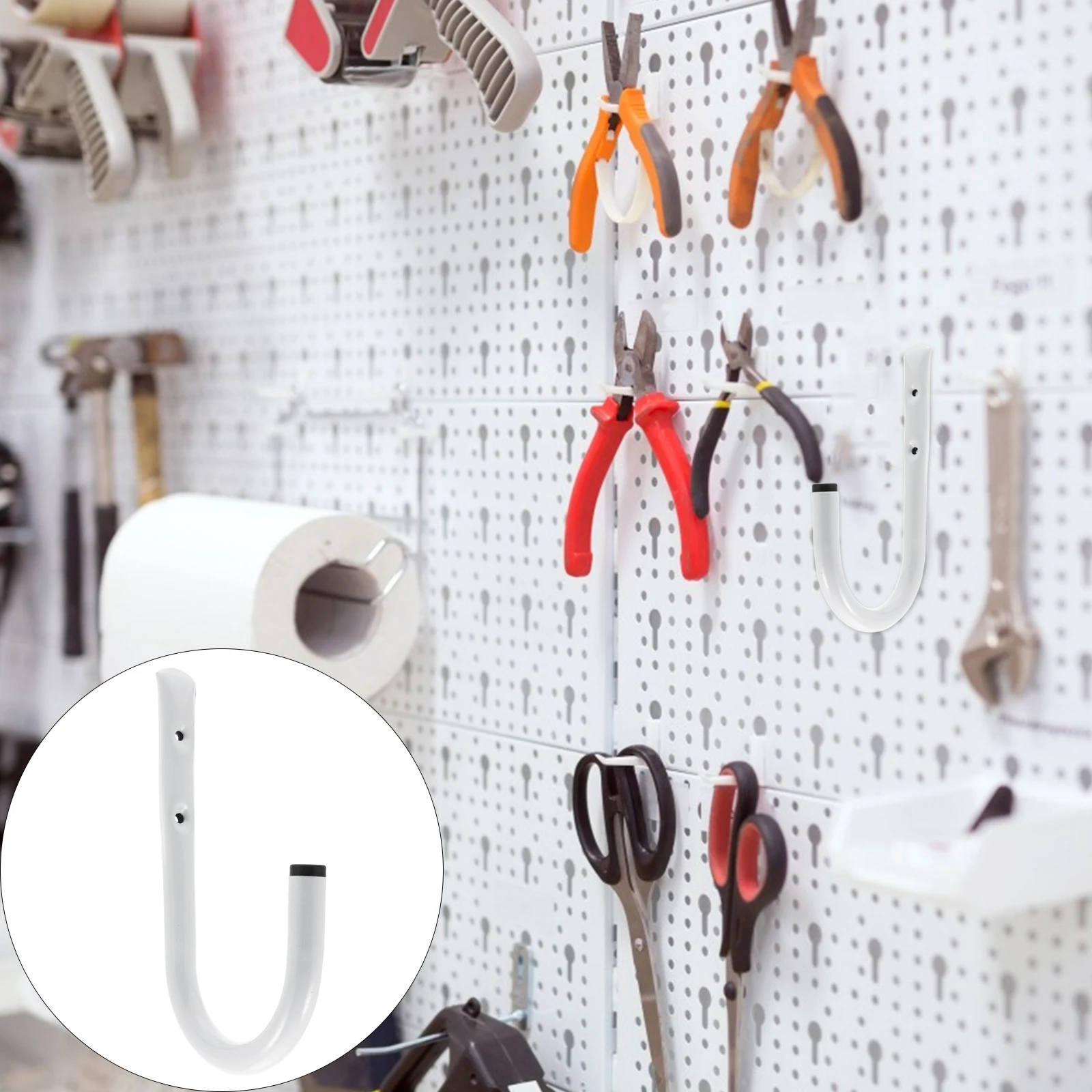 

Heavy Duty Iron Wall Hooks for Garage Storage Bike Ladder Tool Hanger Sturdy Durable Protects Surface