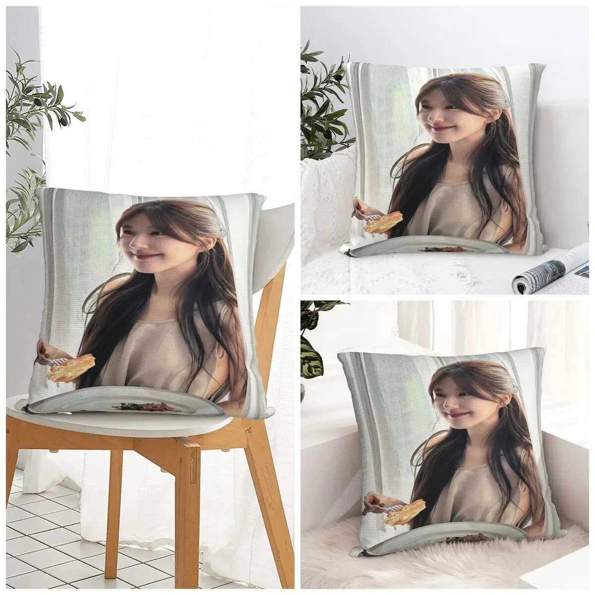 Zhao Lusi Pillow Cover Rosy Soft Pillow Case Cushion Cover Kawaii Design Pillowcases For Sofa Car Home Decor