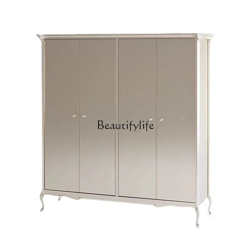 

American light luxury solid wood high-end wardrobe luxury master bedroom four-door wardrobe