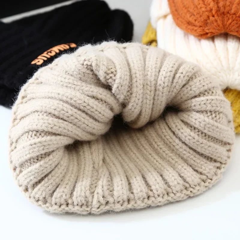 New Knitted Wool Cap Men\'s Winter Hat Women\'s Warm Solid-coloured Hat Soft Wool Knitted Unisex Cold Cap Wool Cap