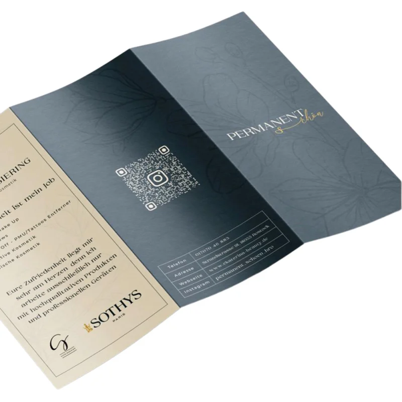 50 0.Zhang.Custom.A4 size tri-fold personalized paper flyers printing