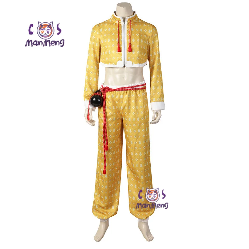 

Fighting Game Jamie Cosplay Costume Hot Game Adult Full Set Outfit with Props Carnival Halloween Role Play Yellow Dance Suit