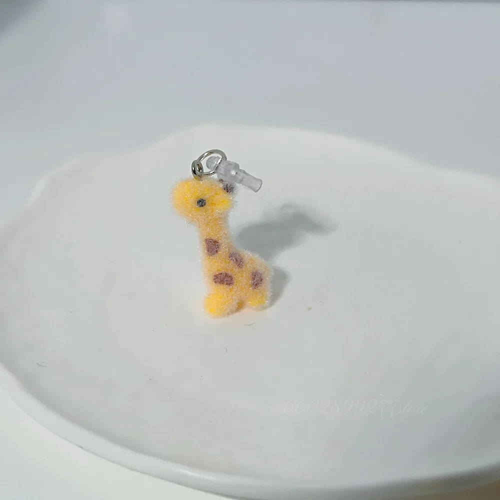 نوع C أفخم الزرافة الغبار التوصيل آيفون شحن ميناء لطيف الكرتون هدية الكريسماس الهاتف سلسلة مفاتيح سحرية حقيبة DIY التبعي #4