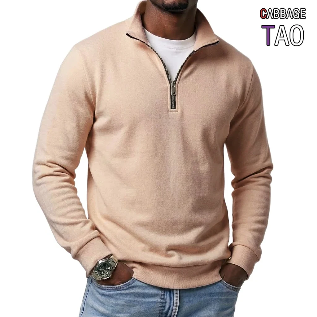 Moletons Masculinos com Zíper Frontal, Casuais, com Capuz, em Cores Sólidas, para Primavera e Outono, Ideais para Academia e Uso Diário