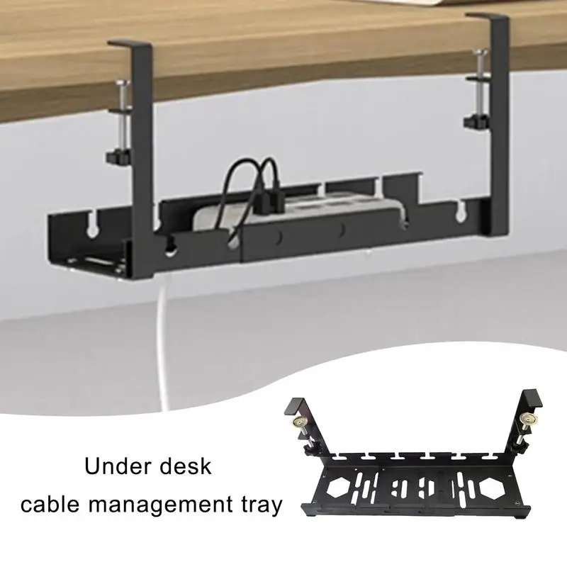 Vassoio per la gestione dei cavi sotto la scrivania Vassoio per cavi retrattile sotto la scrivania Nessun supporto per la gestione dei cavi da trapano Robusto organizzatore per cavi per computer