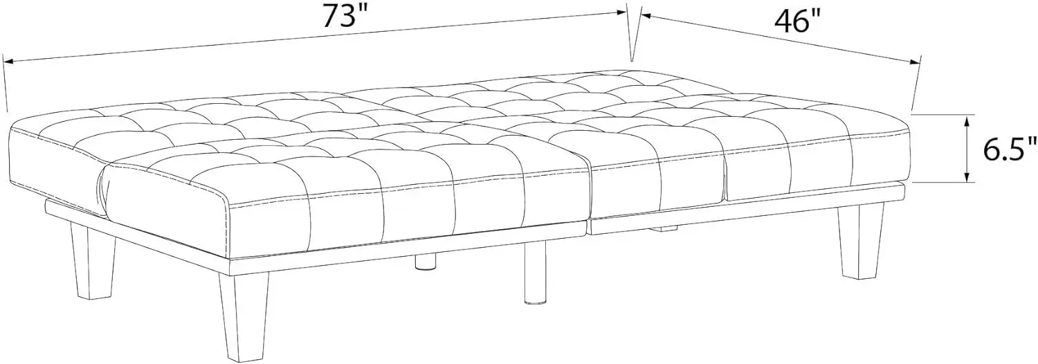 Futon-und Liege liege, Multifunktion ssofa für kleine Räume, graues Leinen