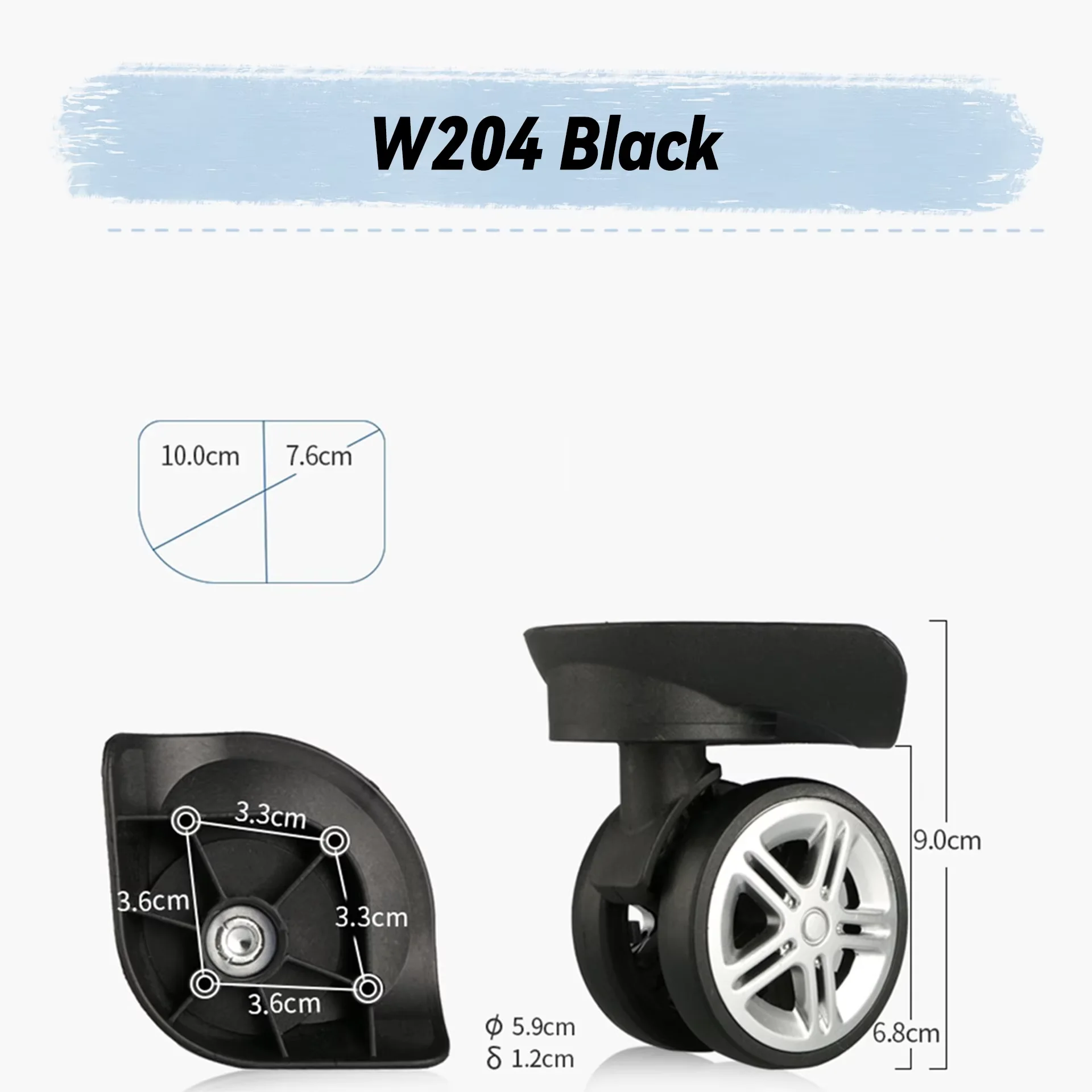 For Hongsheng W204 Universal Wheel Replacement Suitcase Rotating Smooth Silent Shock Absorbing Wheel Accessories Wheels Casters