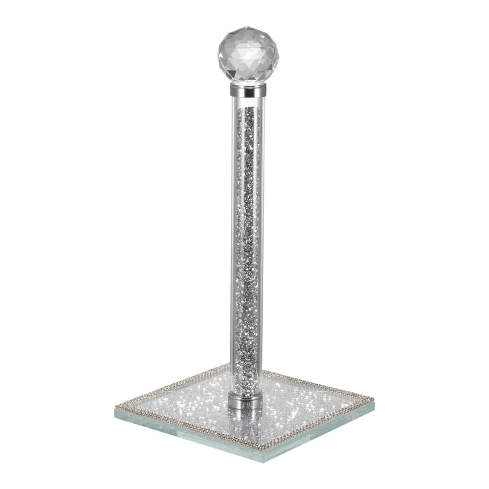 

Crushed Diamond Roll Holder Crushed Diamond Tissue Holder Silver Crystal Holder Chrome Scratch Proof Kitchen Roll Holder