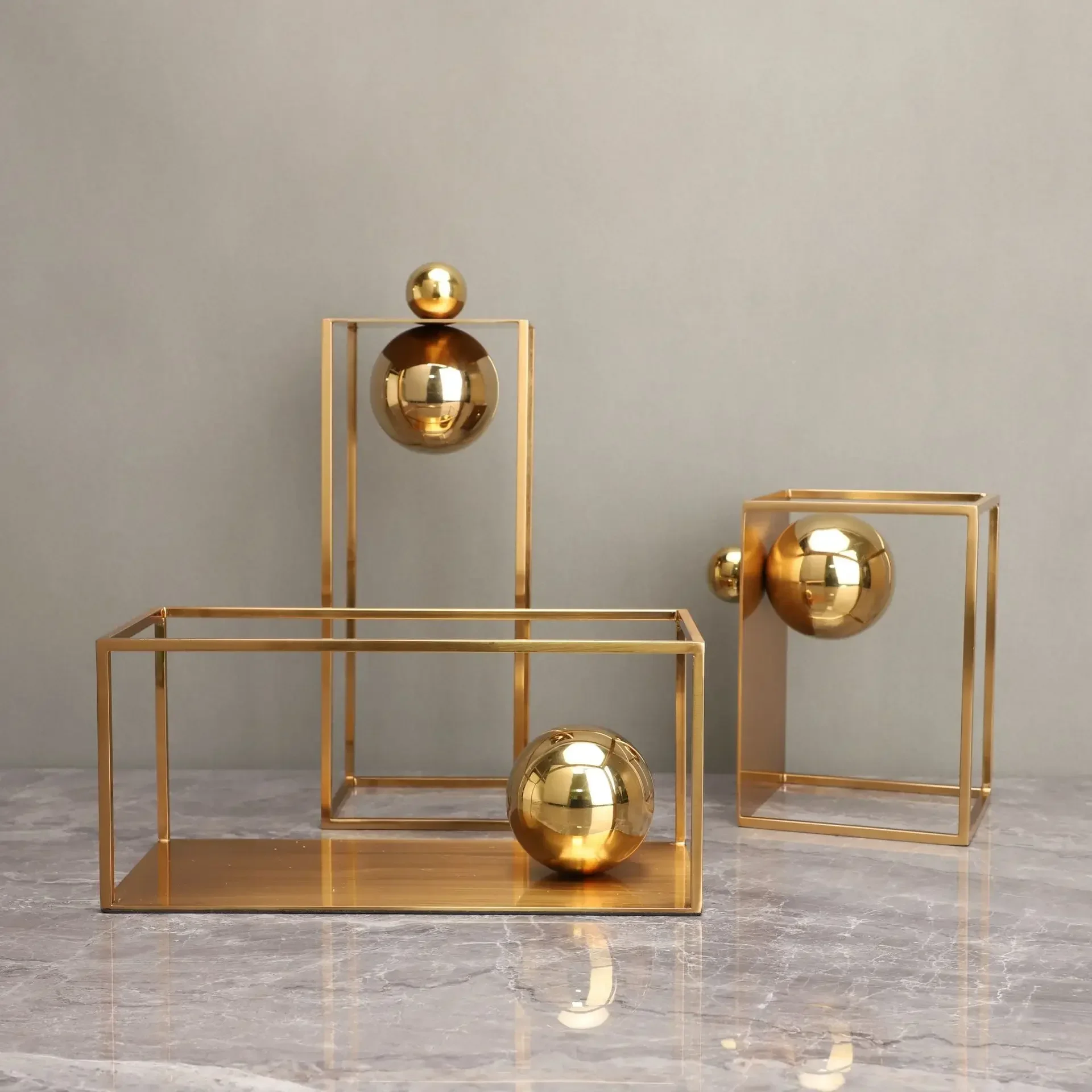 cornice-dorata-per-foto-ornamenti-sferici-artigianato-in-metallo-scatola-geometrica-scultura-astratta-decorazioni-metalliche-per-la-casa