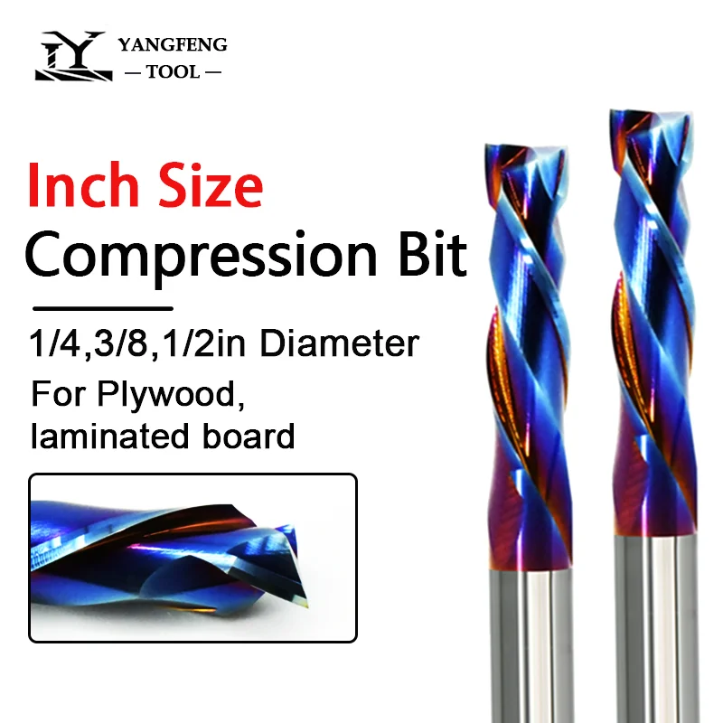 Ultra Sharp & Durable Imperial Compression Router Bit 1/4