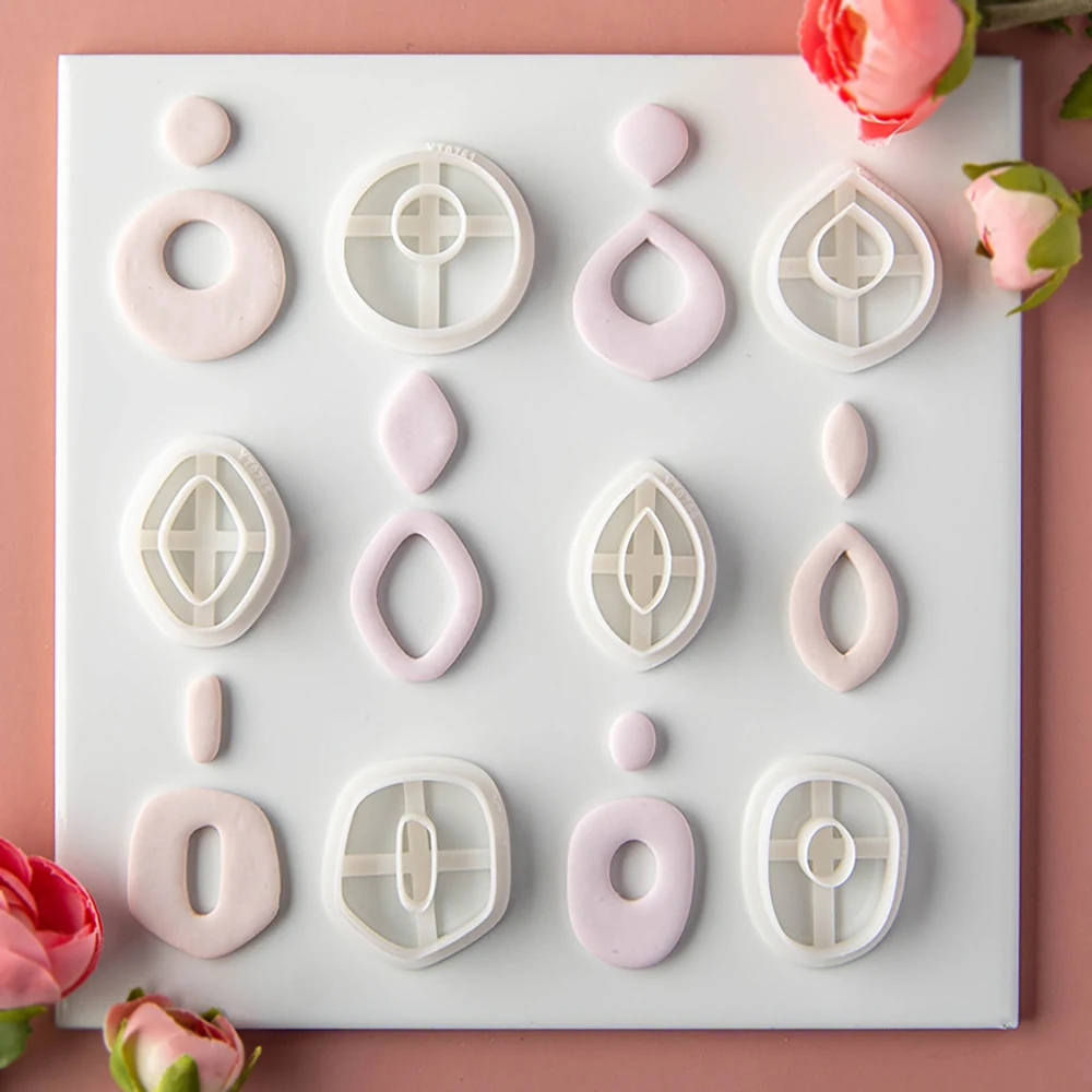 

1 шт., геометрические фрезы для полимерной глины, графика, тиснение, формы для керамической глины, серьги «сделай сам», кулон, форма для резки ювелирных изделий, керамические инструменты