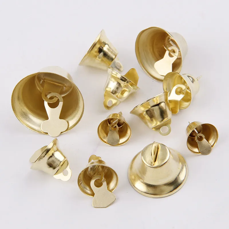 20Pcs Gold Jingle Bells DIY Multisize Bell Craft Mini Bell Bulk for Wedding Festival Holiday Home Xmas Tree Decorations