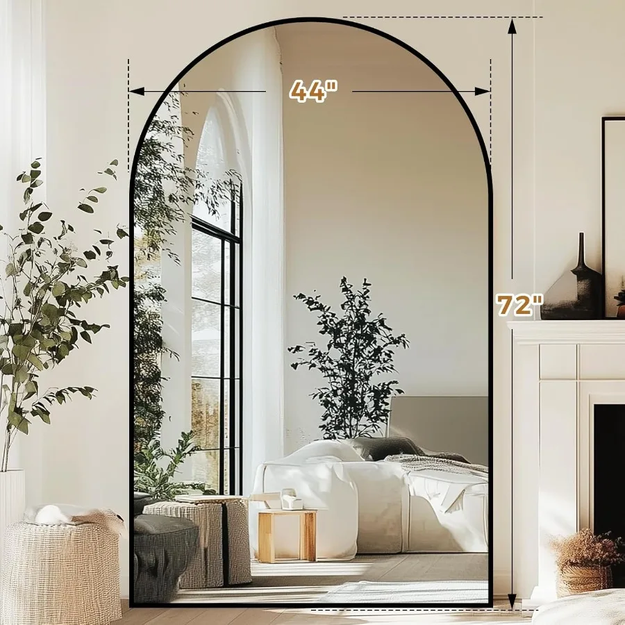 Cermin Ukuran Besar 72x44 Inci untuk Kamar Tidur Ruang Tamu Lemari Dipasang di Dinding atau Cermin Berdiri dengan Bingkai Aluminium
