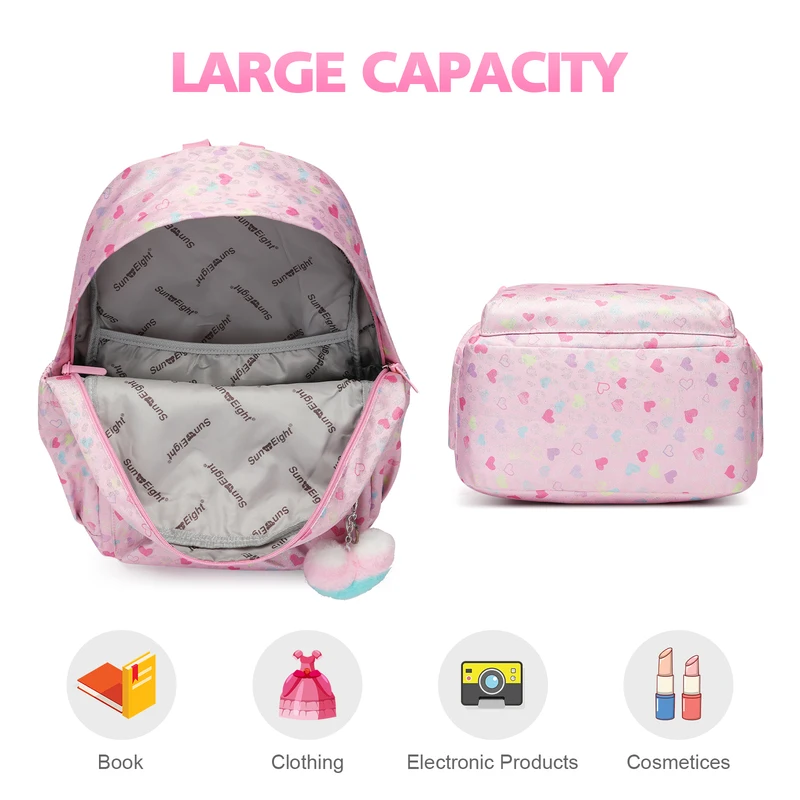 SUN EIGHT Large Capacity Teenagers Girl Backpack High Density Waterproof School Bags