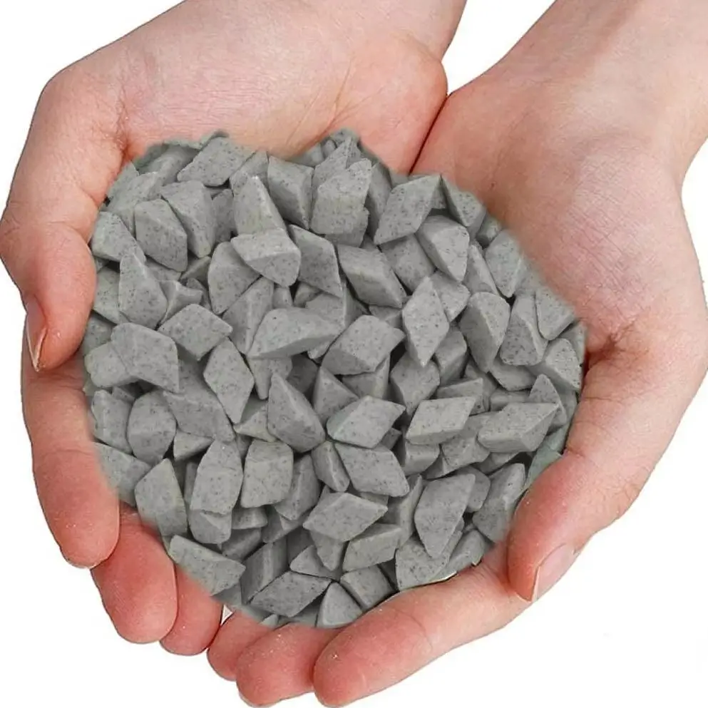 450g Ceramic Polishing Media Triangle Corundum Abrasive Stone for Vibratory Tumbler Machine Jewelry Deburring Tool