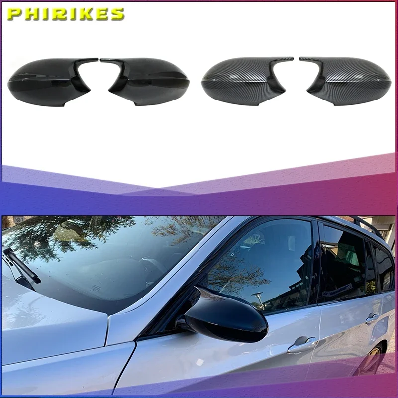 

2xMirror Cover E90 Car Side Door Rearview Side Mirror Cover Cap For BMW E90 E91 2005-2007 E92 E93 2006-2009 M3 Style E80 E81 E87