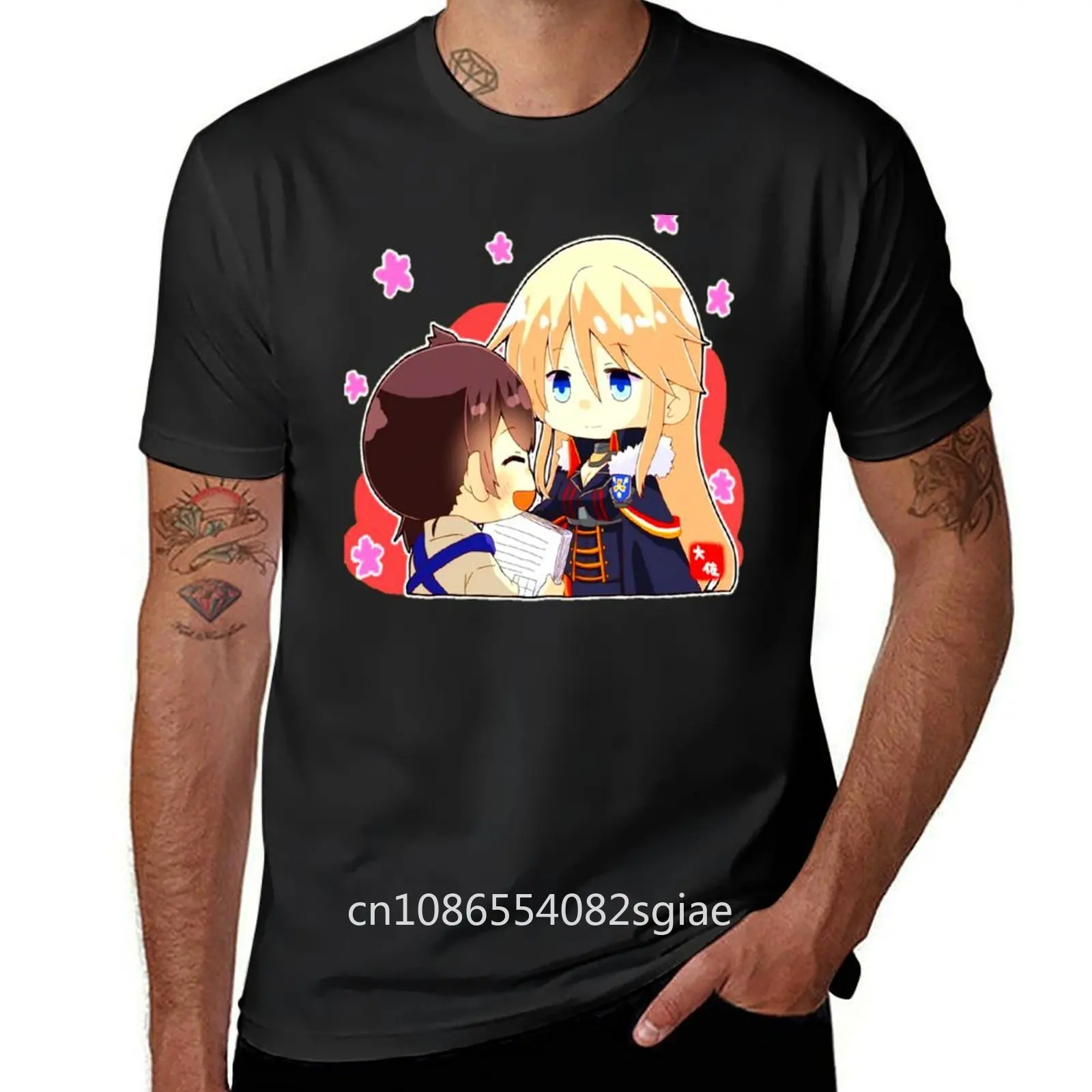 AZUR LANE BISMARCK T-Shirt Summer Top Oversizeds Korean Fashion Customizeds Mens T Shirts Casual Stylish