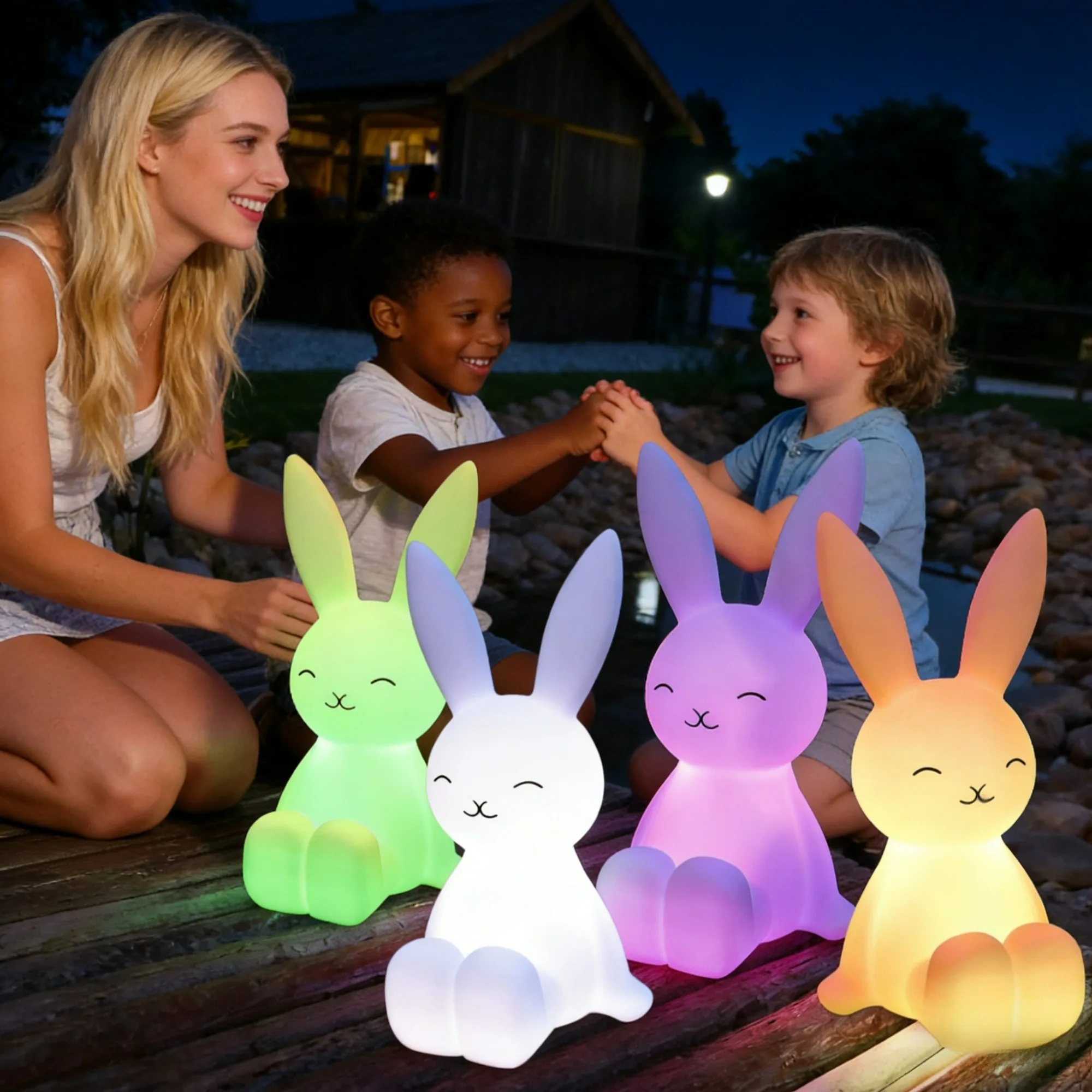 Cute Lighting Rabbit Mood Light Night Light LED Lights Amps for Room Writing Lamp Desk Lamp Children\'s Night Lamp Gift