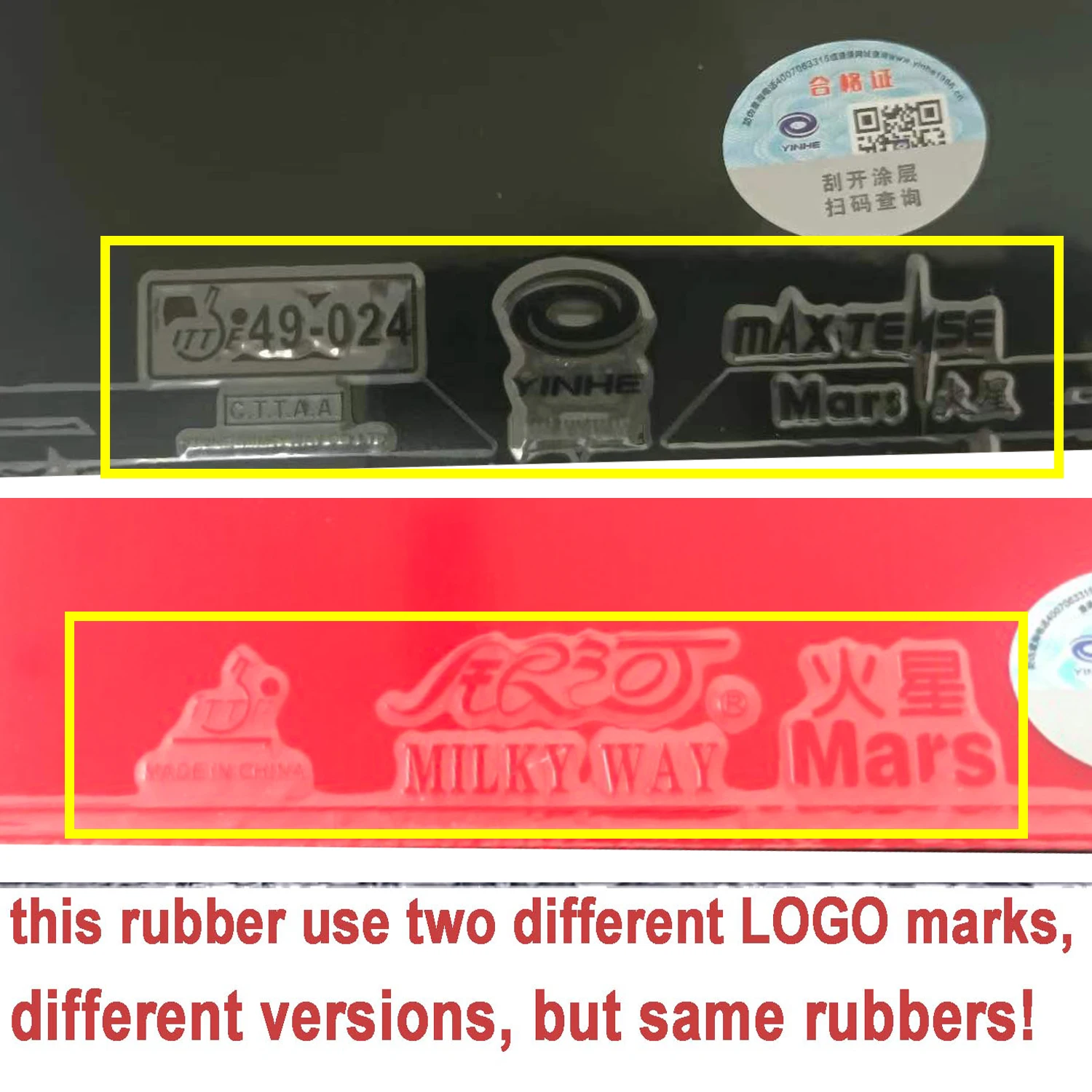 Yinhe Milky Way Galaxy Grain II Factory Tuned Pips-in, Caoutchouc de ping-pong de tennis de table avec éponge, 2.2mm