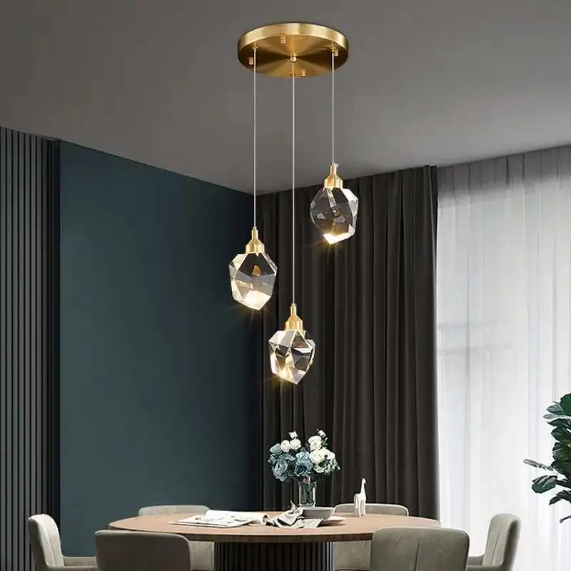 Moderne nordique Led K9 cristal pendentif lumières allée salon chambre entrée créatif lustre intérieur décoration de la maison lumières